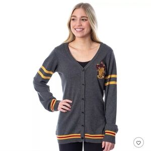 Harry Potter Womens Gryffindor House Open Front Cardigan Juniors Knit Sweater